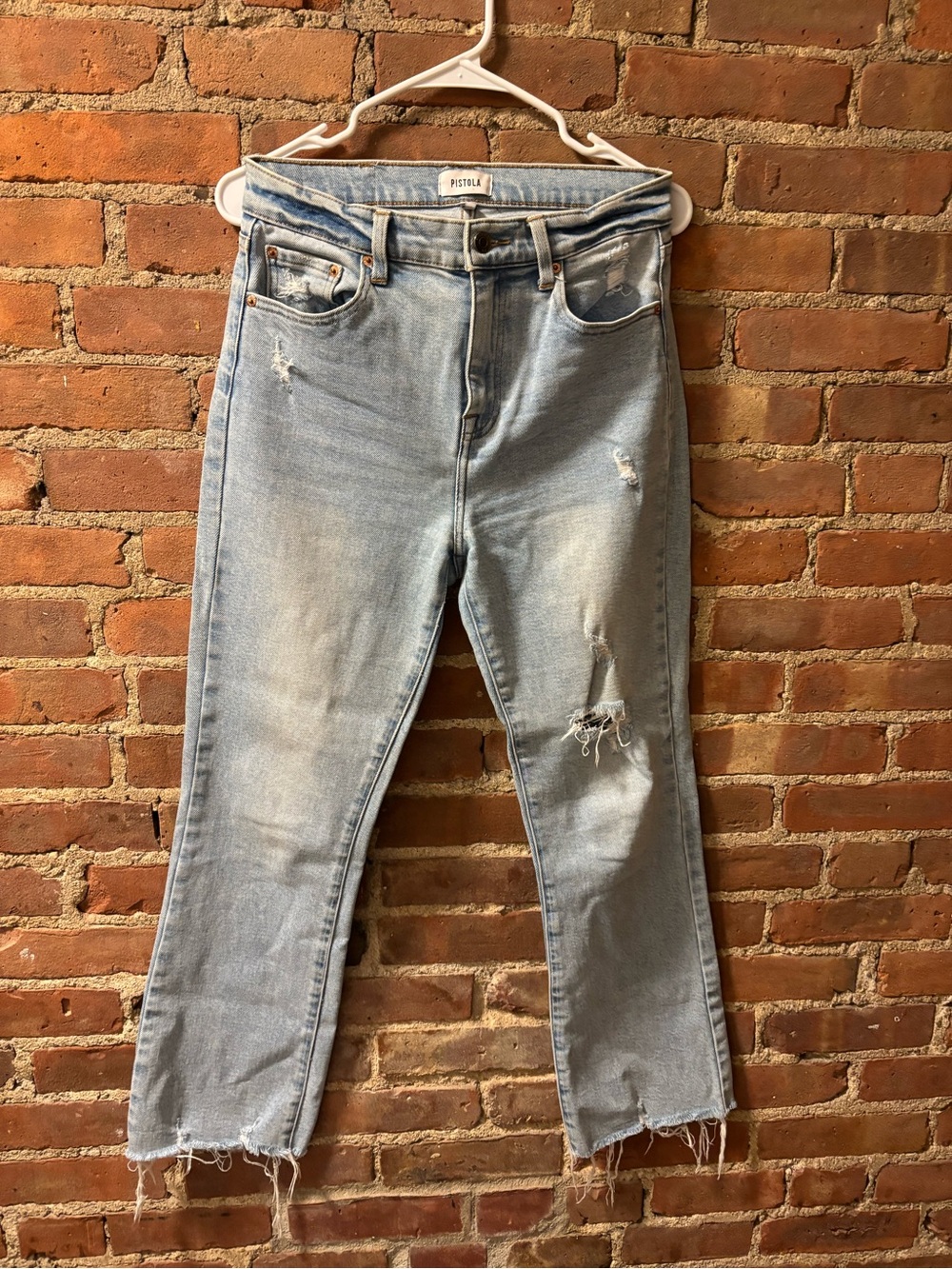 Pistola Light Wash Distressed High-Rise Women's Jeans | 28